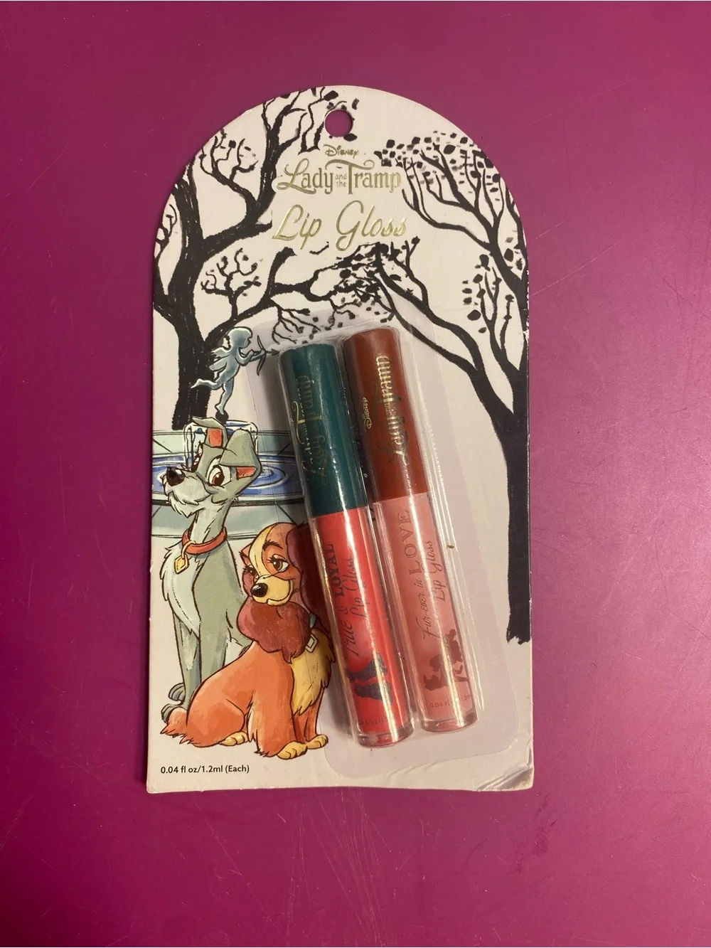 Disney Lady and the Tramp Spa Gift Set Plush Headband Lip Gloss & Balm NIB